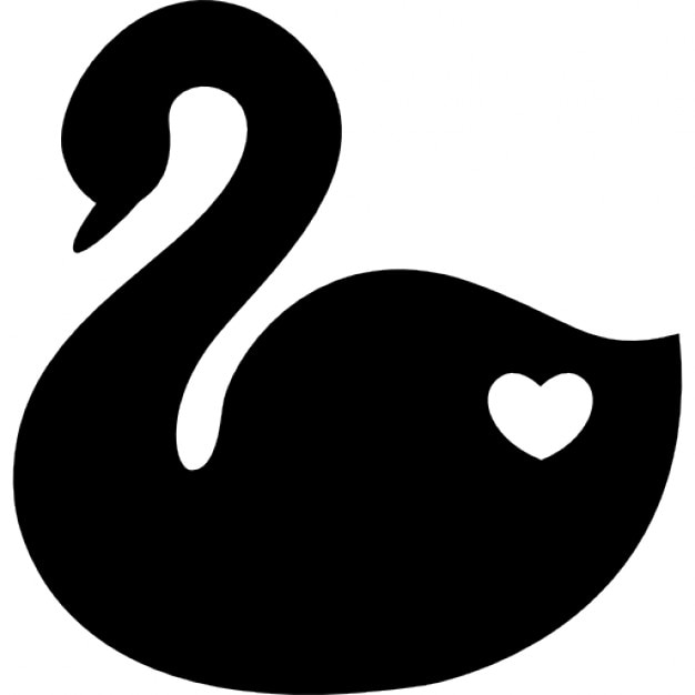 Swan with a heart symbol of fidelity Icons Free Download