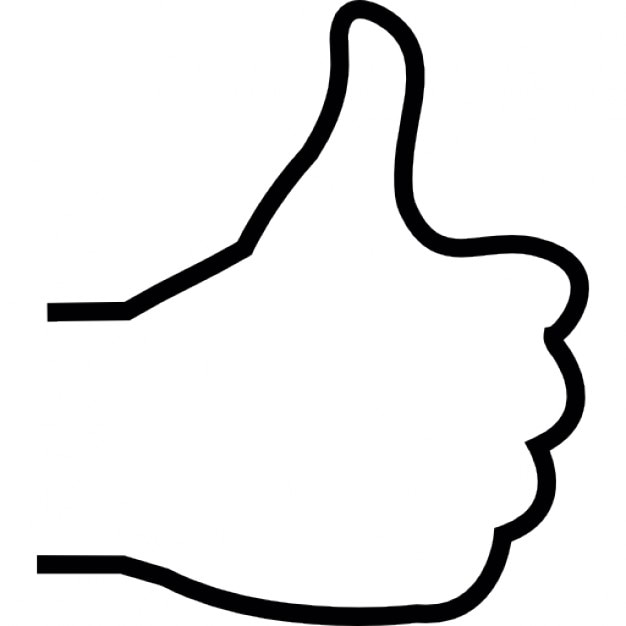 Thumbs up, white hand, IOS 7 interface symbol Icons | Free Download