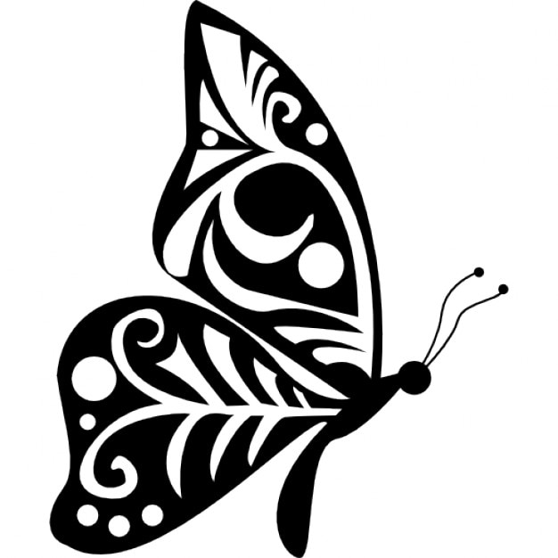 Download Tribal wings design butterfly side view Icons | Free Download