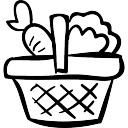 Vegetables hand drawn basket Icons | Free Download