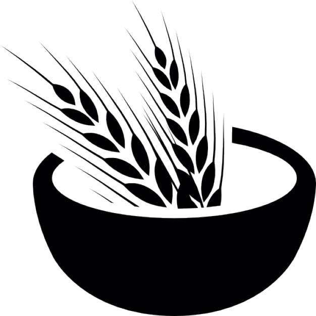 Wheat Grains On A Bowl Icons Free Download