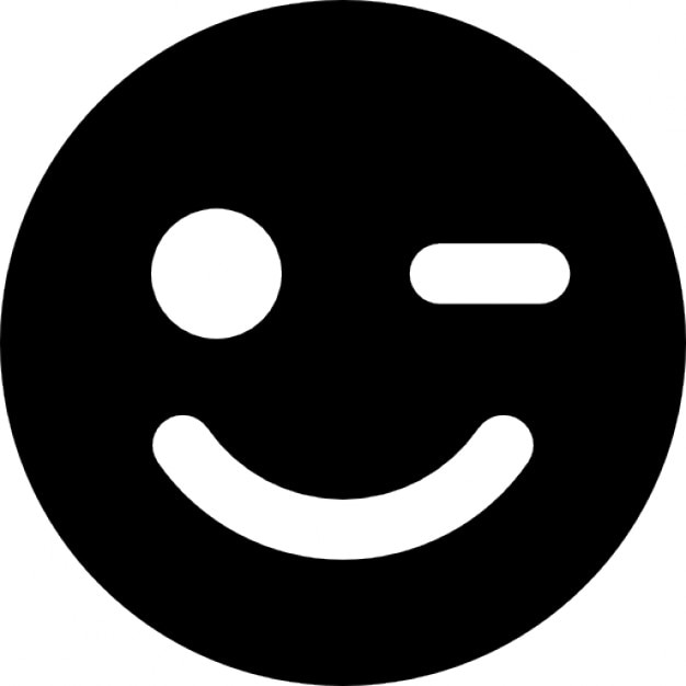 Wink Circular Face Symbol Icons 