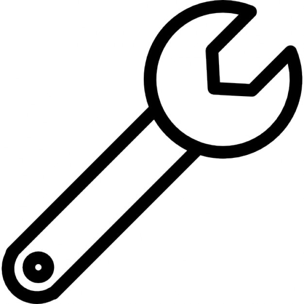 Wrench tool thin outline Icons  Free Download