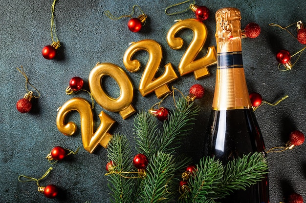 2022 The View Christmas Premium Photo | 2022 Numbers With Champagne Bottle And Decor. Happy New  Year And Festive Concept. Top Horizontal View Copyspace. New Year Flatly.  Christmas Flatlay. New Year 2022. New Year Concept.