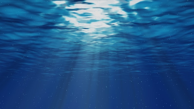 海洋の波の3dアニメーション水中 プレミアム写真