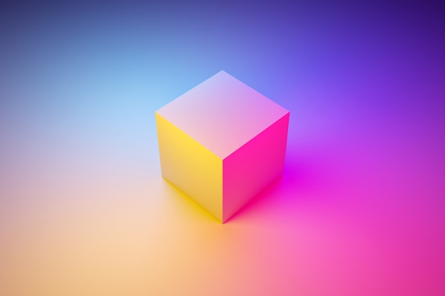 Premium Photo 3d A Geometric Volumetric Figure Of A Cube With A Shadow