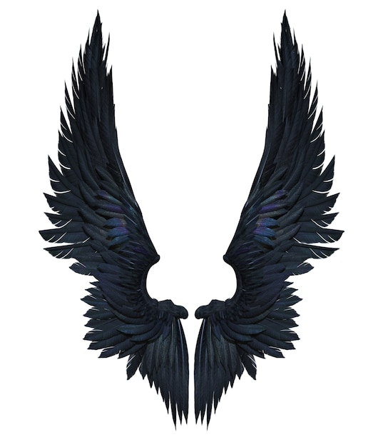 Download Premium Photo | 3d illustration demon wings, black wing ...