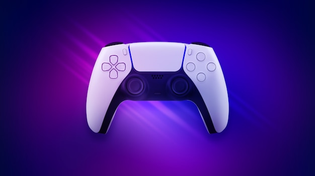 3dイラスト 青とピンクの新世代ゲームコントローラー プレミアム写真
