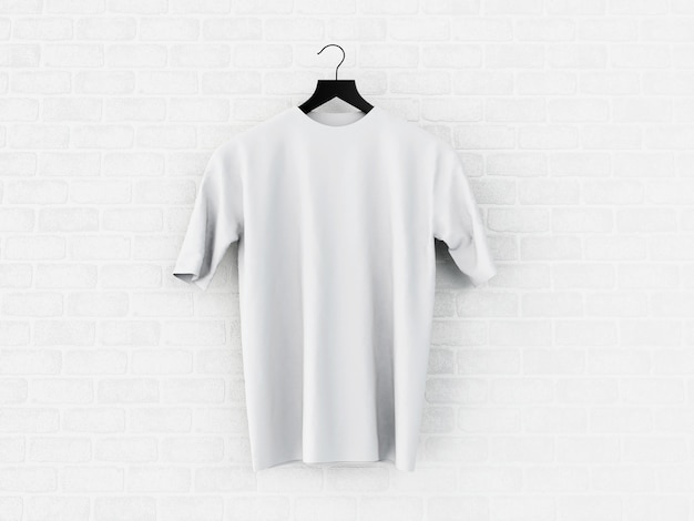 Download 3d illustration white t-shirt, mockup. | Premium Photo
