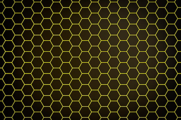 Premium Photo | 3d illustration of a yellow honeycomb monochrome ...