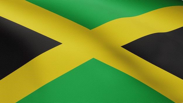 Premium Photo D Jamaican Flag Waving On Wind Close Up Of Jamaica