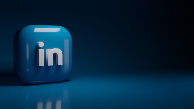 Premium Photo | 3d Linkedin Application Logo