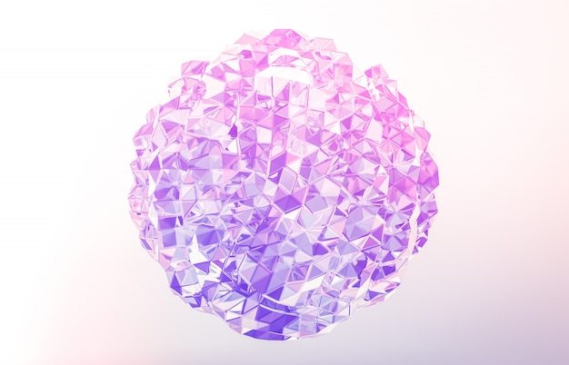 Premium Photo | 3d render. abstract geometric crystal, iridescent ...