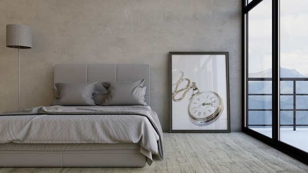 3d render of a bedroom Free Photo
