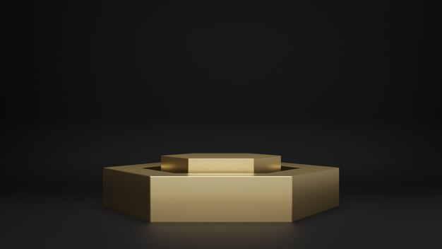 Premium Photo | 3d render of golden pedestal