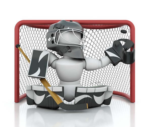 3d render of an ice hockey netminder Free Photo