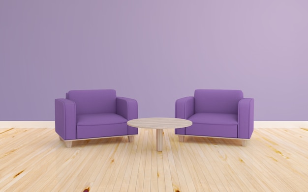 3d Render Interior Living Room Ultra Violet Tone Photo