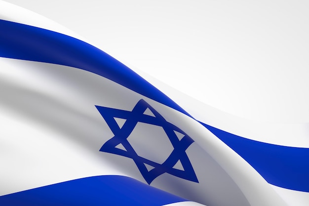 Premium Photo | 3d render of the israeli flag waving.