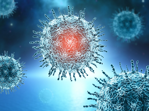 3d render of a medical background with virus cells Free Photo