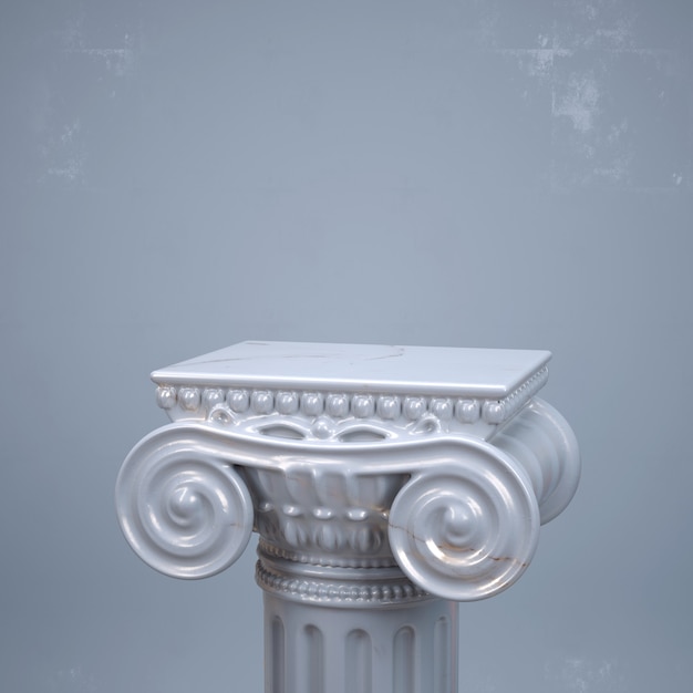 大理石のテクスチャを使用した古代の柱の3dレンダリング 製品ショーケースクリエイティブモックアップ プレミアム写真