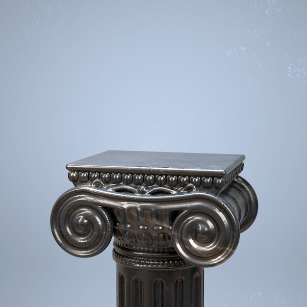 大理石のテクスチャを使用した古代の柱の3dレンダリング 製品ショーケースクリエイティブモックアップ プレミアム写真