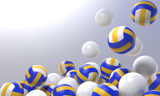 3d render volleyball object with clipping part Premium Photo