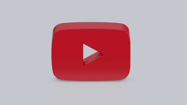 Premium Photo | 3d render youtube logo on grey background banner with ...