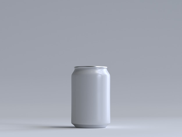 3d rendered soda can without a label | Premium Photo