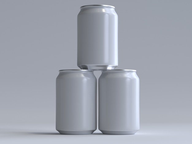 3d rendered soda can without a label Premium Photo