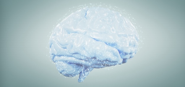 3d rendering artificial brain isolated on a background Premium Photo