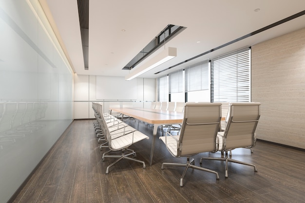 Premium Photo | 3d rendering business meeting room on high rise office ...