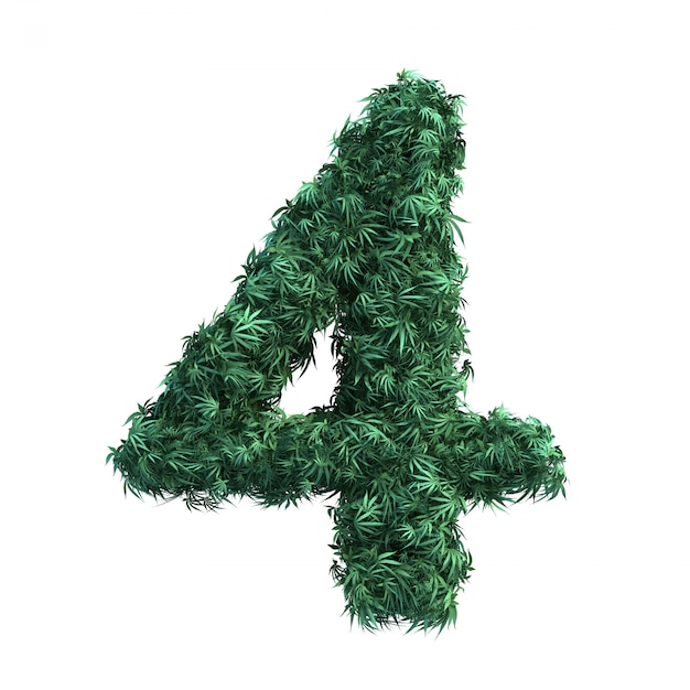 Premium Photo | 3d rendering of cannabis number 4