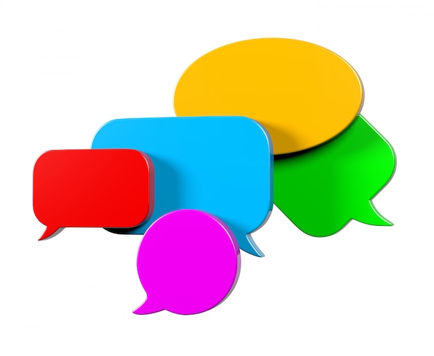 Premium Photo | 3d rendering of colorful speech bubbles