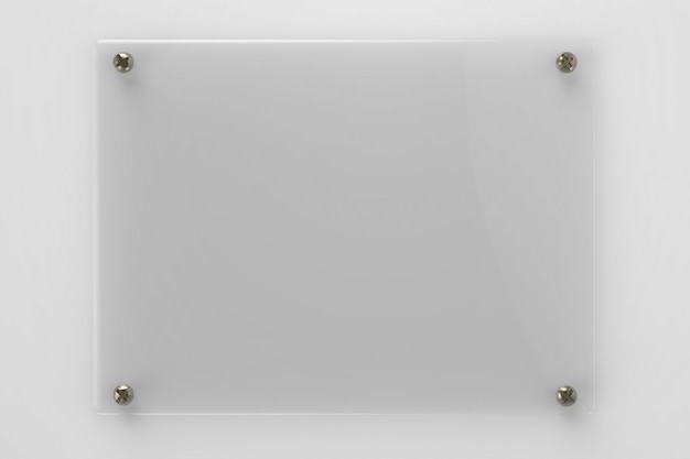 Premium Photo | 3d rendering empty glass board or acrylic board