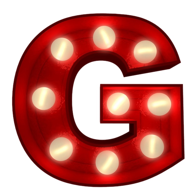 Premium Photo | 3d rendering of a glowing letter g ideal for show ...