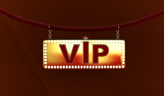 Premium Photo | 3d rendering of golden vip