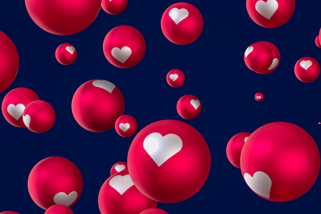 Premium Photo 3d Rendering Of Heart Emoji Reactions   3d Rendering Heart Emoji Reactions 41204 1618 