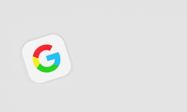  3d rendering icon logo google Premium Photo