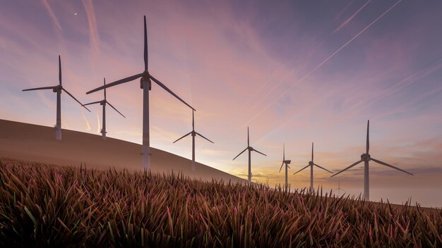 Premium Photo | 3d rendering illustration of wind turbine sustainable ...