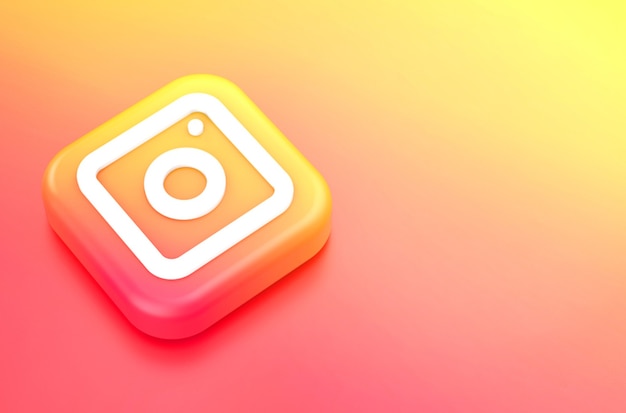 Premium Photo | 3d rendering of the instagram logo