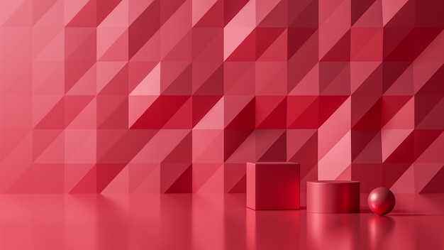 3d rendering luxury new abstract background red color, 3d illustration Premium Photo