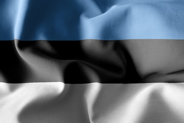 Premium Photo D Rendering Realistic Waving Silk Flag Of Estonia