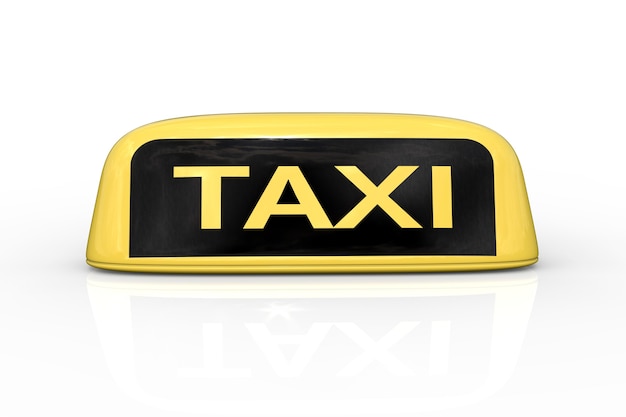 Premium Photo | 3d rendering taxi sign on white background