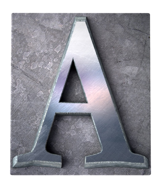 Premium Photo 3d Rendering An Upper Case A Letter In Metallic