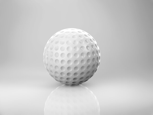 Premium Photo | 3d rendering white golf ball on white background