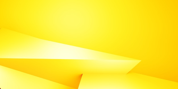 Premium Photo | 3d rendering of yellow abstract geometric background ...