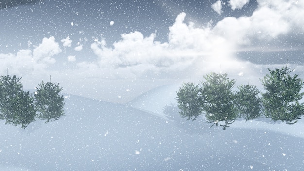 3d snowy landscape Photo | Free Download