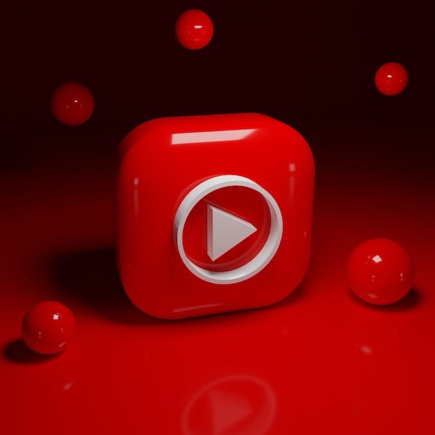 Premium Photo 3d Youtube Music Logo Application