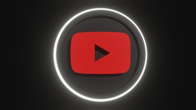 Premium Photo 3d Youtube Neon Icon On The Neon Shadow Wall