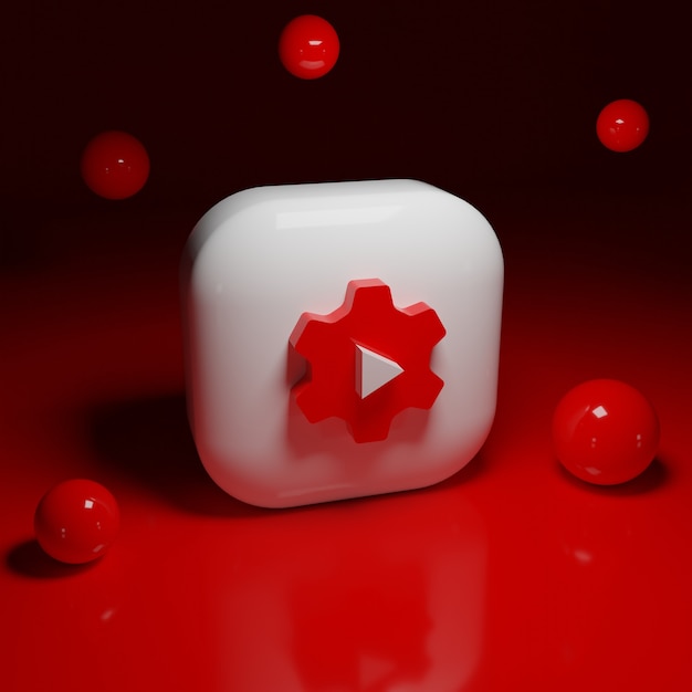 Premium Photo 3d Youtube Studio Application Logo